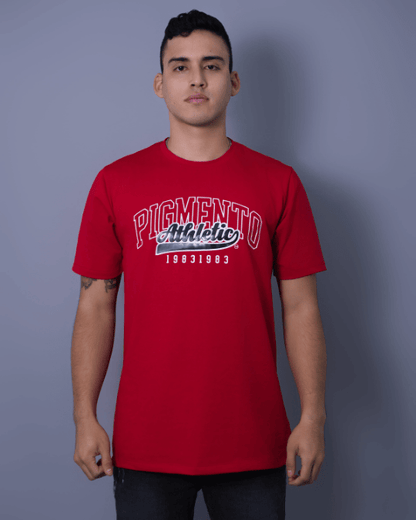 T-SHIRT ROJO ESTAMPADO PIGMENTO ATHLETIC